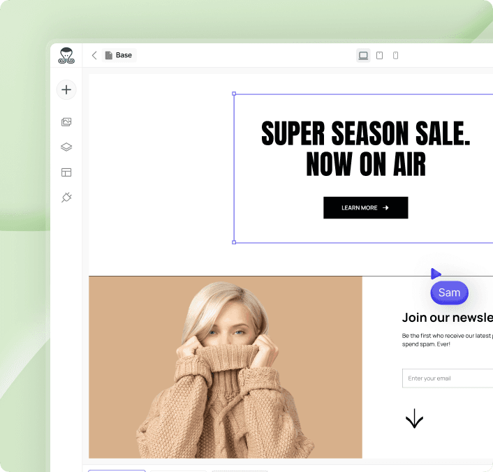Drag-and-drop visual editor interface